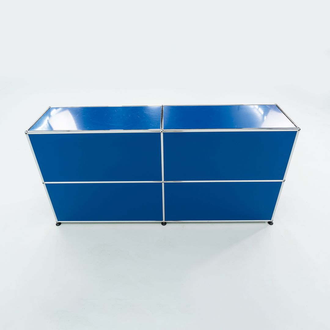 2000s USM Haller Blue 14x60x30 in E2 Credenza / Cabinet with 4-doors