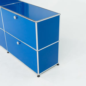 2000s USM Haller Blue 14x60x30 in E2 Credenza / Cabinet with 4-doors