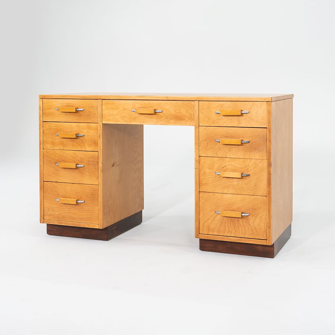 1939 Eliel Saarinen, Pipsan, Swanson FHA Birch Desk / Vanity by Johnson Furniture Co.