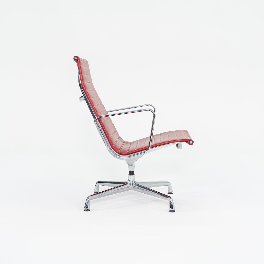 2004 Aluminum Group Lounge Chair, Model EA124 by Ray and Charles Eames for Vitra Aluminum, Leather, Padding, Plastic, Rubber