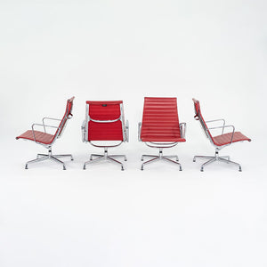 2004 Aluminum Group Lounge Chair, Model EA124 by Ray and Charles Eames for Vitra Aluminum, Leather, Padding, Plastic, Rubber