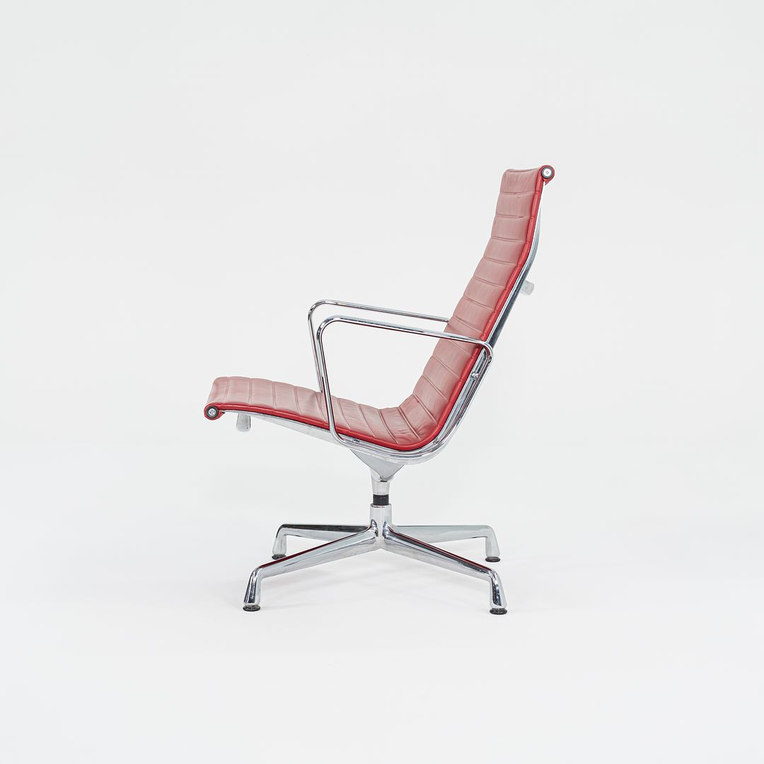 2004 Aluminum Group Lounge Chair, Model EA124 by Ray and Charles Eames for Vitra Aluminum, Leather, Padding, Plastic, Rubber