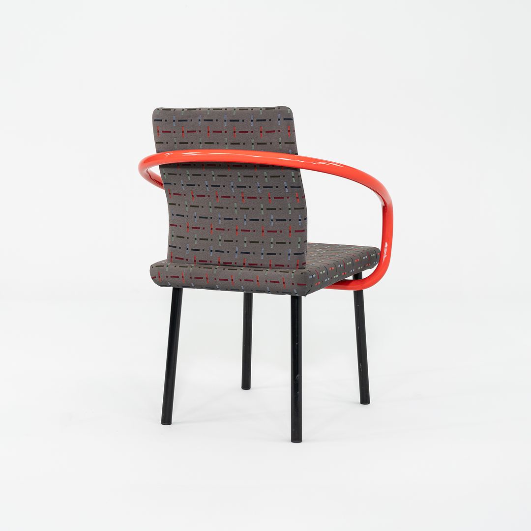 2004 Ettore Sottsass for Knoll Mandarin Dining Chair in Orange with Multi Pattern Upholstery 6x Available