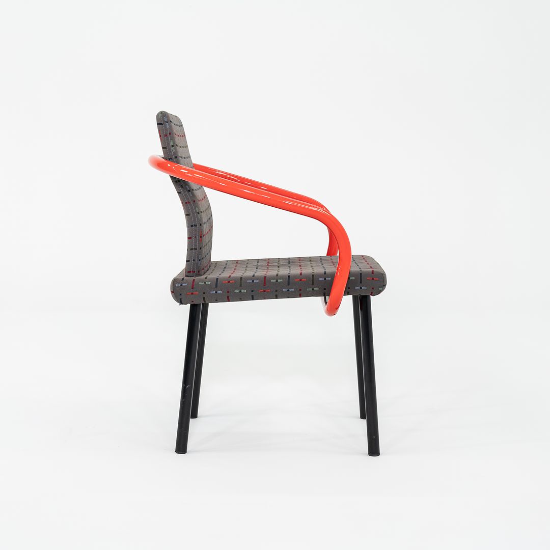 2004 Ettore Sottsass for Knoll Mandarin Dining Chair in Orange with Multi Pattern Upholstery 6x Available