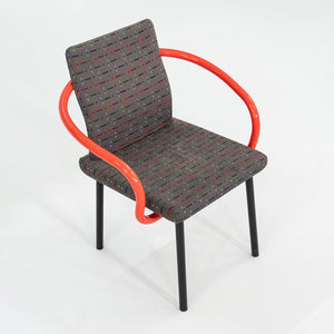 2004 Ettore Sottsass for Knoll Mandarin Dining Chair in Orange with Multi Pattern Upholstery 6x Available