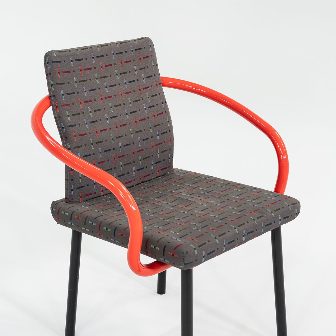 2004 Ettore Sottsass for Knoll Mandarin Dining Chair in Orange with Multi Pattern Upholstery 6x Available