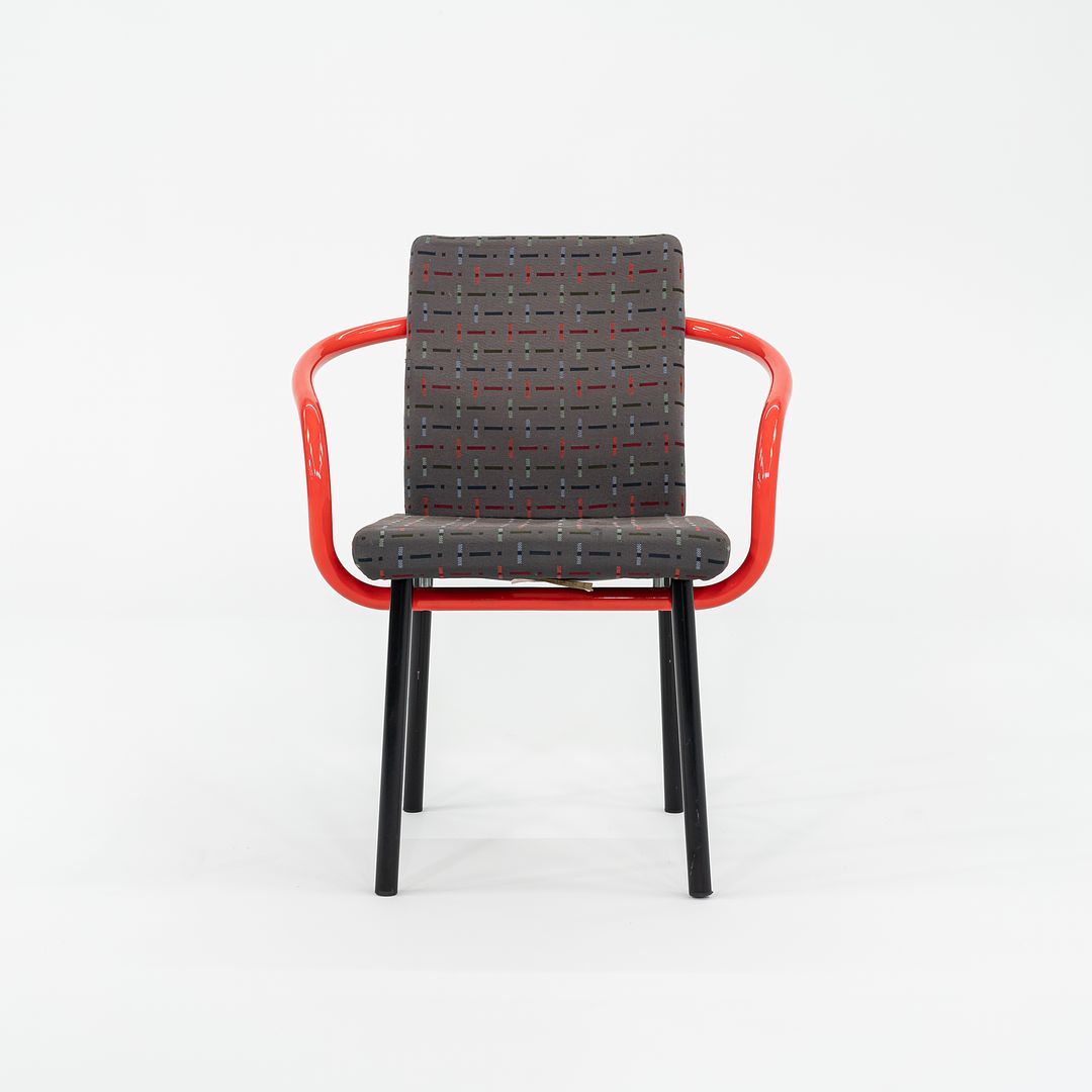 2004 Ettore Sottsass for Knoll Mandarin Dining Chair in Orange with Multi Pattern Upholstery 6x Available