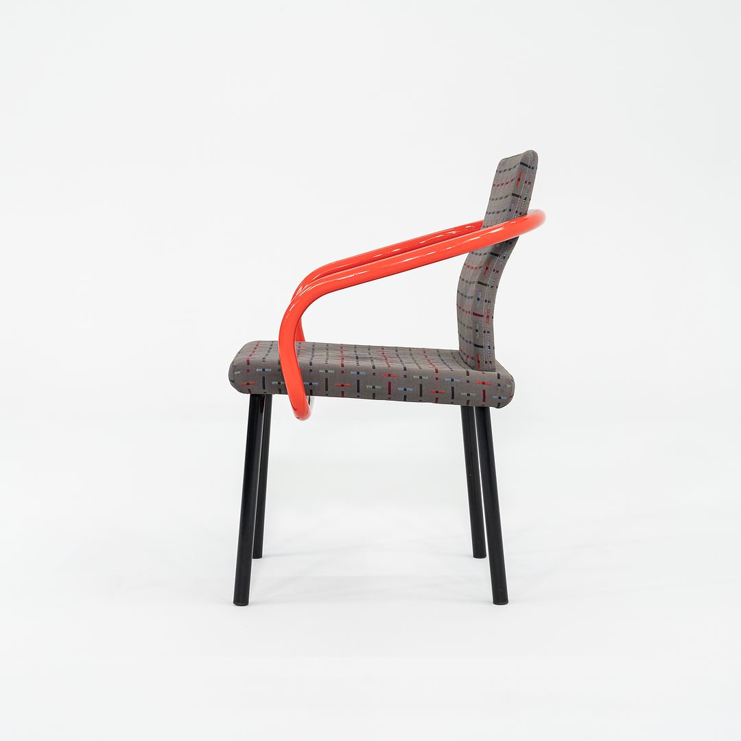 2004 Ettore Sottsass for Knoll Mandarin Dining Chair in Orange with Multi Pattern Upholstery 6x Available