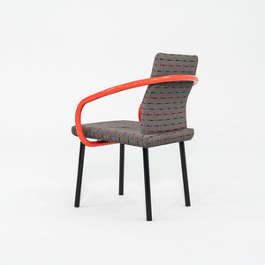 2004 Ettore Sottsass for Knoll Mandarin Dining Chair in Orange with Multi Pattern Upholstery 6x Available