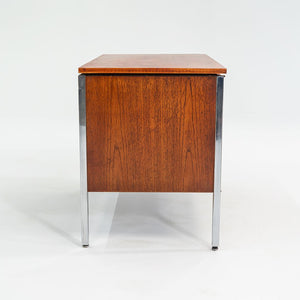 C. 1960s Oak and Chrome Two Door Cabinet / Credenza attributed to Lehigh Leopold