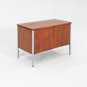 C. 1960s Oak and Chrome Two Door Cabinet / Credenza attributed to Lehigh Leopold