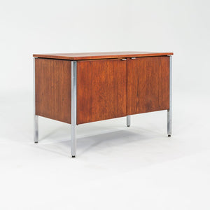 C. 1960s Oak and Chrome Two Door Cabinet / Credenza attributed to Lehigh Leopold