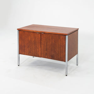 C. 1960s Oak and Chrome Two Door Cabinet / Credenza attributed to Lehigh Leopold