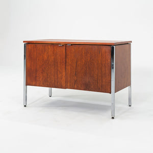 C. 1960s Oak and Chrome Two Door Cabinet / Credenza attributed to Lehigh Leopold