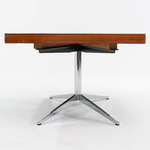 1960s Florence Knoll Partners Desk in Walnut and Chrome with Four Drawers