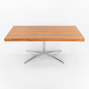 1960s Florence Knoll Partners Desk in Walnut and Chrome with Four Drawers