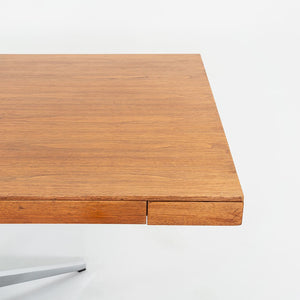 1960s Florence Knoll Partners Desk in Walnut and Chrome with Four Drawers