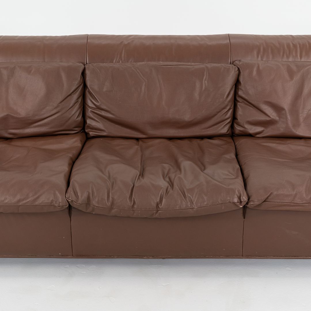 1990s Heli Three-Seat Sofa by Otto Zapf for Knoll Leather, Lacquered Wood, Enameled Aluminum, Steel