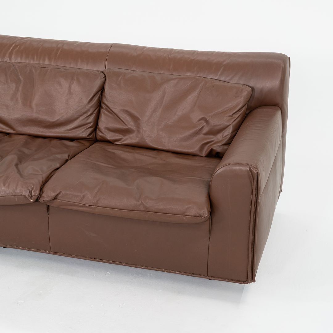 1990s Heli Three-Seat Sofa by Otto Zapf for Knoll Leather, Lacquered Wood, Enameled Aluminum, Steel