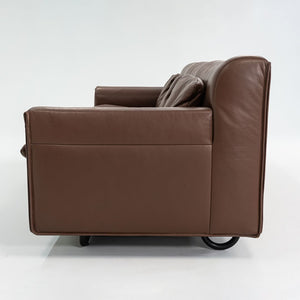 1990s Heli Three-Seat Sofa by Otto Zapf for Knoll Leather, Lacquered Wood, Enameled Aluminum, Steel