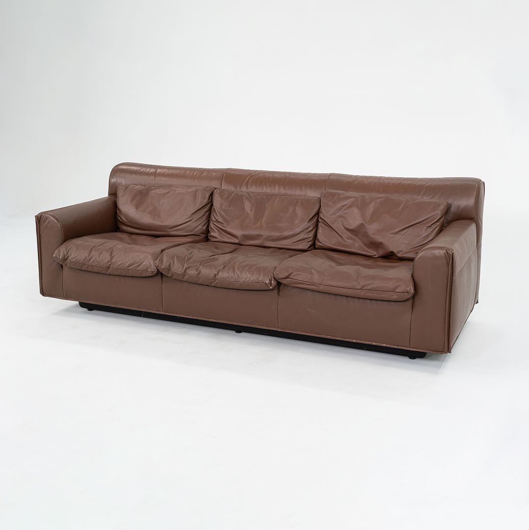 1990s Heli Three-Seat Sofa by Otto Zapf for Knoll Leather, Lacquered Wood, Enameled Aluminum, Steel