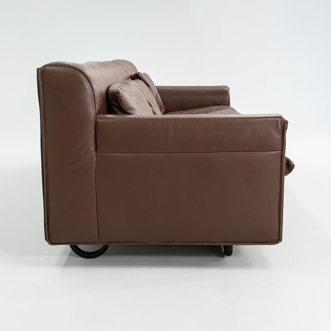 1990s Heli Three-Seat Sofa by Otto Zapf for Knoll Leather, Lacquered Wood, Enameled Aluminum, Steel