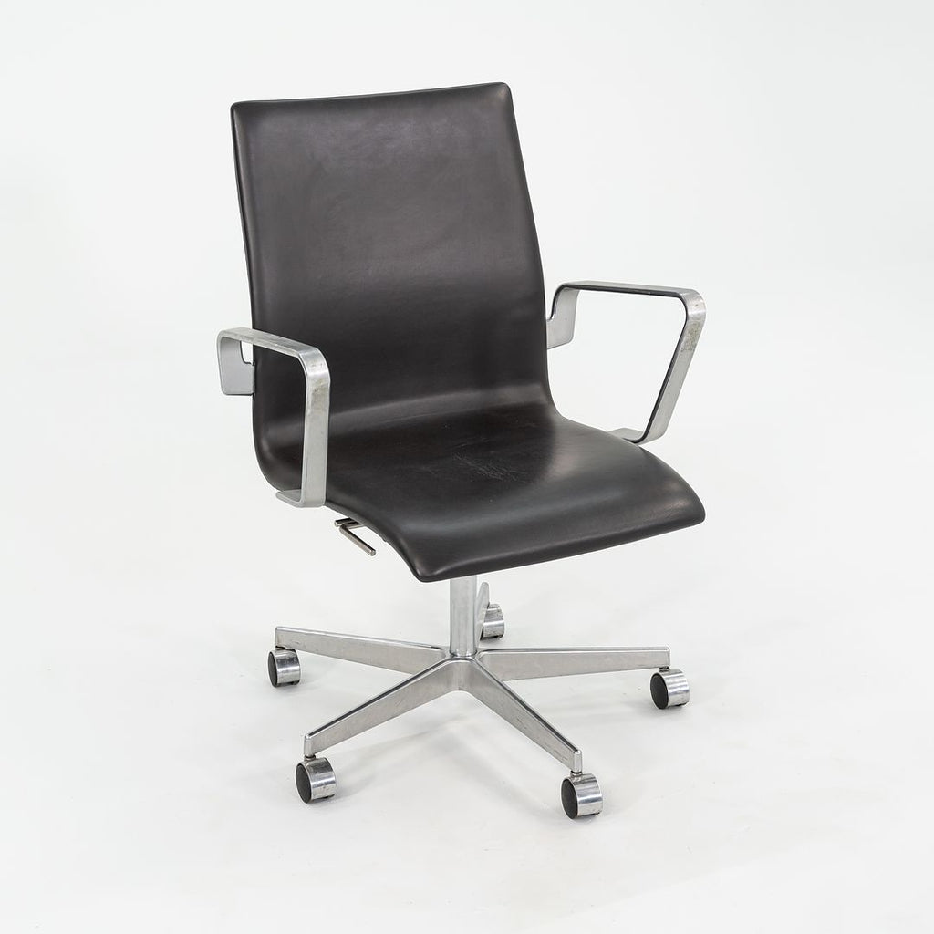 2006 Arne Jacobsen for Fritz Hansen Oxford Management Desk Chair in Brown Leather