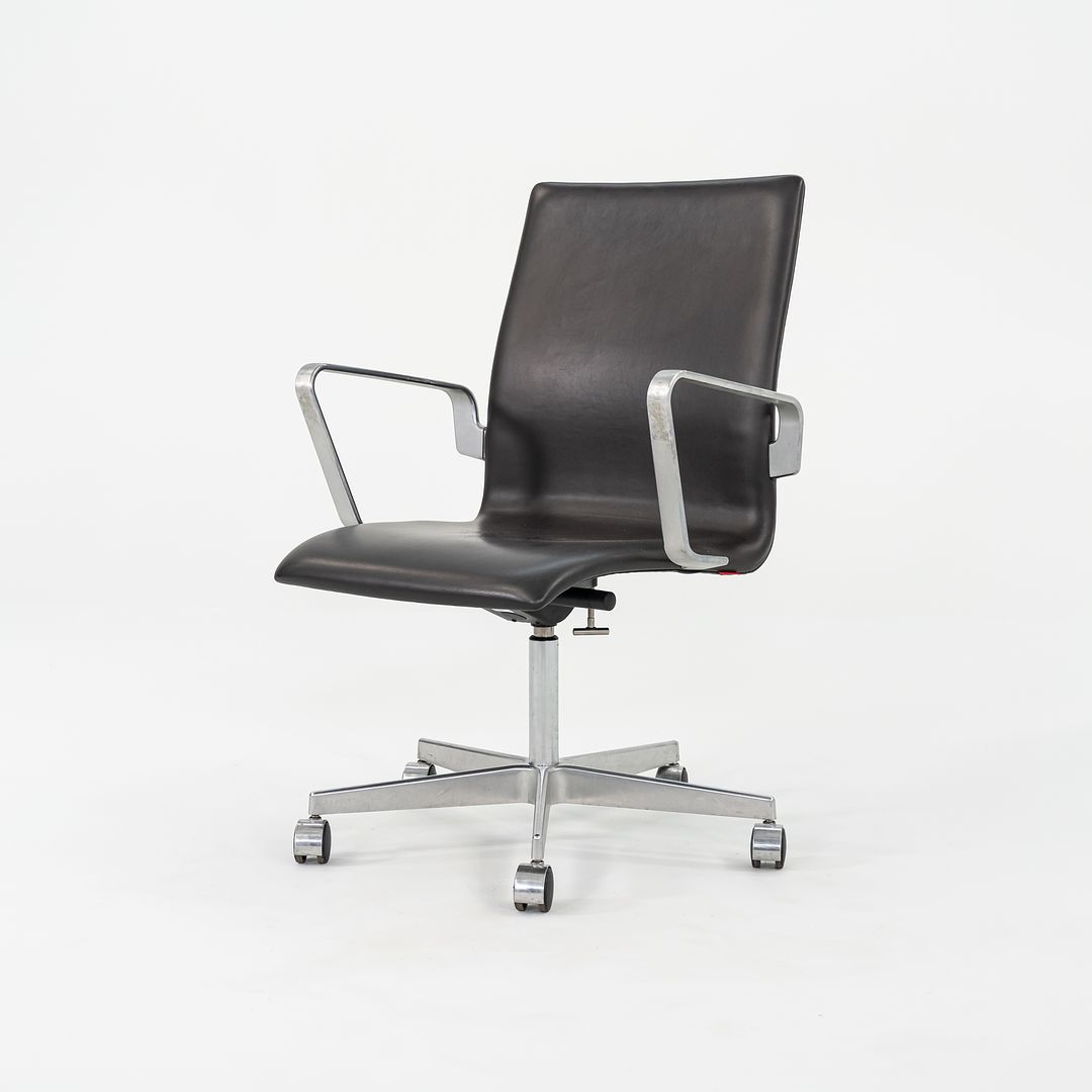 2006 Arne Jacobsen for Fritz Hansen Oxford Management Desk Chair in Brown Leather