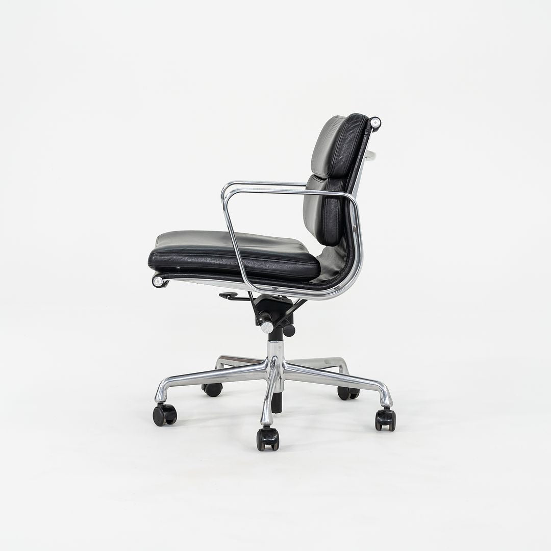 2009 Herman Miller Eames Soft Pad Management Desk Chair in Edelman Black Leather with Pneumatic Base 12+ Available