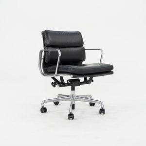 2009 Herman Miller Eames Soft Pad Management Desk Chair in Edelman Black Leather with Pneumatic Base 12+ Available