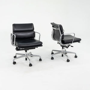 2009 Herman Miller Eames Soft Pad Management Desk Chair in Edelman Black Leather with Pneumatic Base 12+ Available