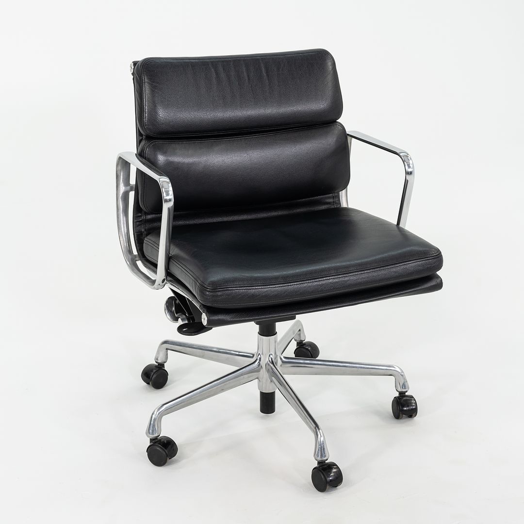 2009 Herman Miller Eames Soft Pad Management Desk Chair in Edelman Black Leather with Pneumatic Base 12+ Available