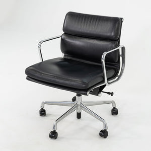 2009 Herman Miller Eames Soft Pad Management Desk Chair in Edelman Black Leather with Pneumatic Base 12+ Available