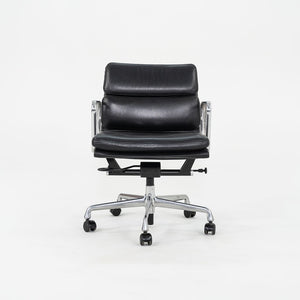 2009 Herman Miller Eames Soft Pad Management Desk Chair in Edelman Black Leather with Pneumatic Base 12+ Available