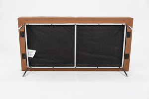 2013 BassamFellows for Geiger Tuxedo Lounge Quilted Bench in Cognac Leather 56x28 inches 2x Available