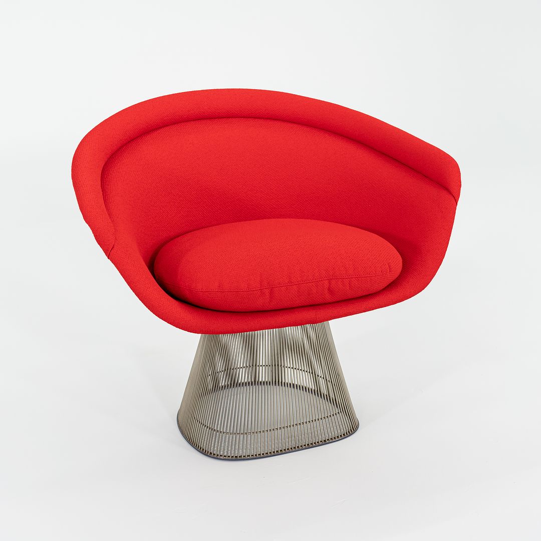 1975 Pair of Warren Platner for Knoll Lounge Chairs with New Red Upholstery