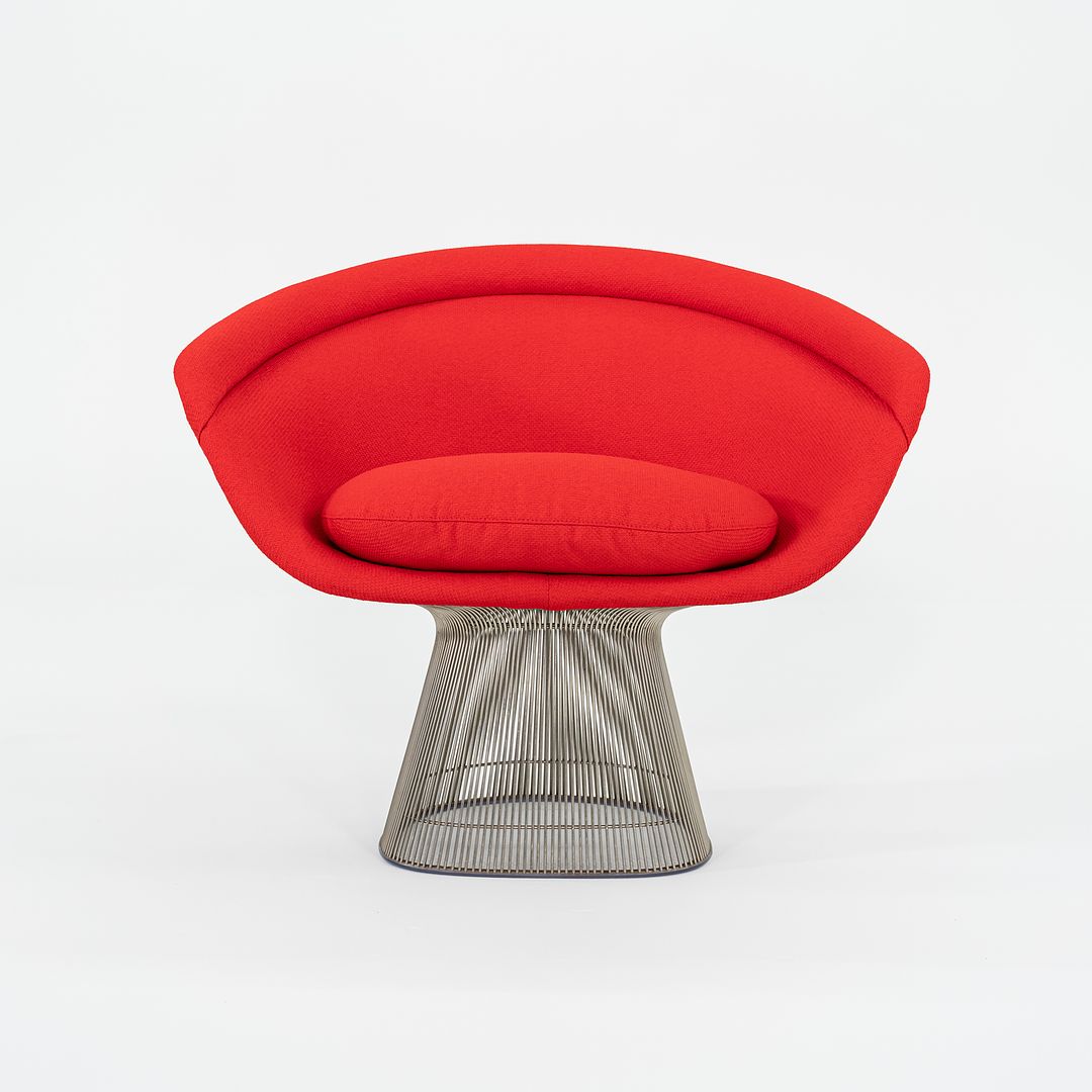 1975 Pair of Warren Platner for Knoll Lounge Chairs with New Red Upholstery