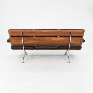 1990s ES 108 Three Seat Sofa by Ray and Charles Eames for Herman Miller in Walnut with Black Leather