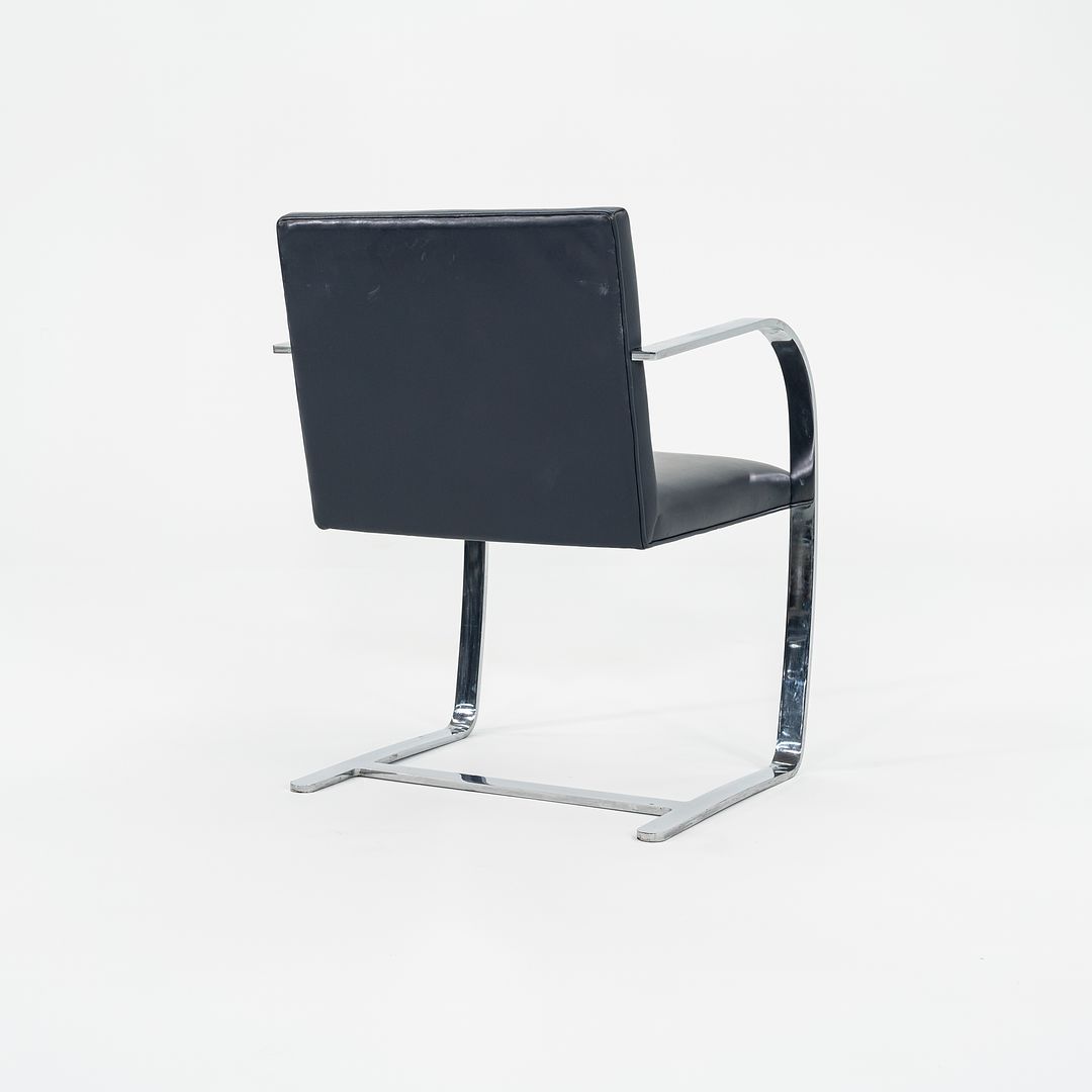 2000s Mies Van Der Rohe for Knoll Brno Chairs in Dark Blue Leather 12+ Available