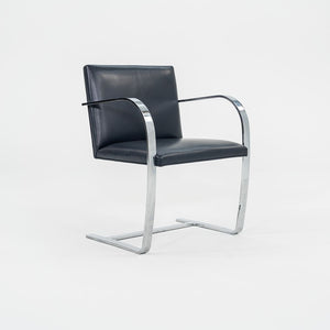 2000s Mies Van Der Rohe for Knoll Brno Chairs in Dark Blue Leather 12+ Available