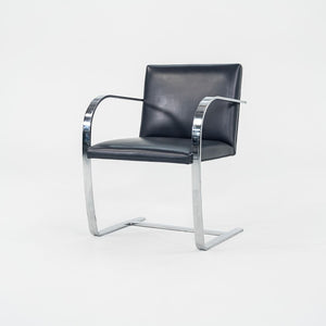 2000s Mies Van Der Rohe for Knoll Brno Chairs in Dark Blue Leather 12+ Available