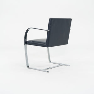 2000s Mies Van Der Rohe for Knoll Brno Chairs in Dark Blue Leather 12+ Available