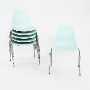 2015 Herman Miller Eames Stacking Plastic Side / Dining Shells Chairs in Blue 14x Available