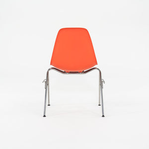 SOLD 2015 Set of Four Herman Miller Stacking Eames Plastic Side Shell Dining Chairs by in Red/Orange