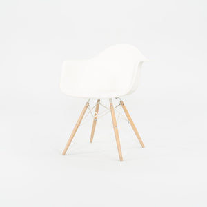 2018 Herman Miller Eames Plastic Arm Shell Chair in White with Beech Eiffel Base