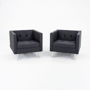 2010s Pair of Nienkamper Tuxedo Classic Lounge Chairs in Grey Fabric