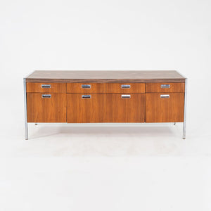 C. 1968 Myrtle Desk of High Point 900 Series Four Position Credenza in Walnut and Chrome with Laminate Top