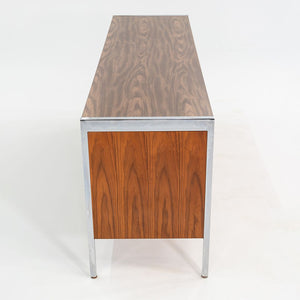 C. 1968 Myrtle Desk of High Point 900 Series Four Position Credenza in Walnut and Chrome with Laminate Top