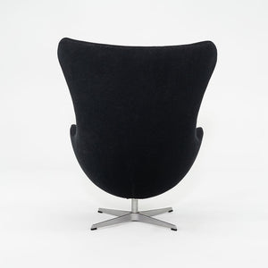 1993 Arne Jacobsen for Fritz Hansen Egg Chair and Ottoman in Black Fabric