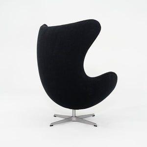 1993 Arne Jacobsen for Fritz Hansen Egg Chair and Ottoman in Black Fabric